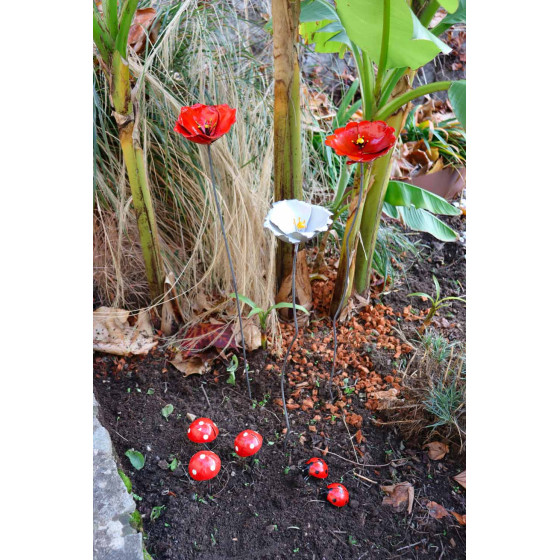 Sculpture métal coquelicot
