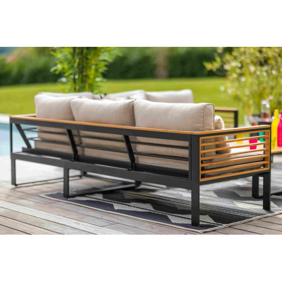 Salon de jardin en teck et aluminium