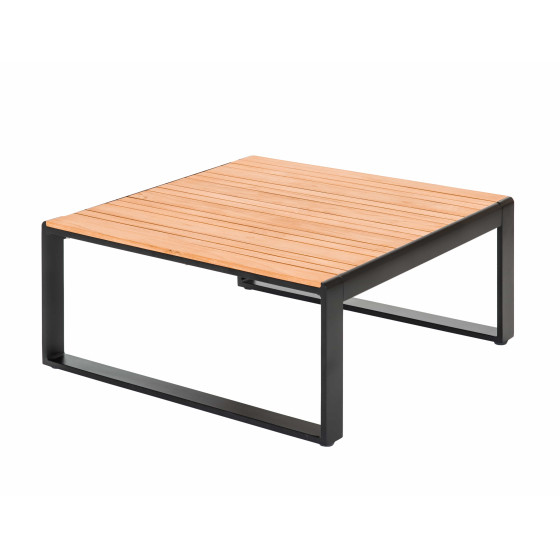 Table basse de jardin en teck et aluminium