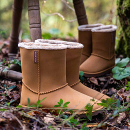 Bottines fourrées femme grand froid couleur ocre