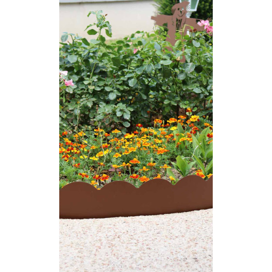 bordure de jardin en acier flexible fer vieilli