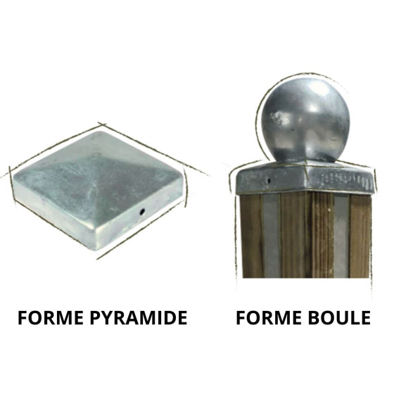 Boule ou pyramide pour jardinière carrée en grès cérame