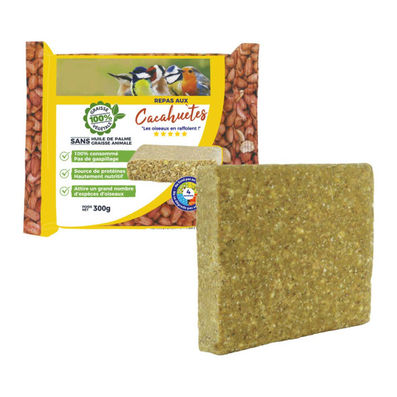 pain de graisse pour oiseaux du ciel goût cacahuètes