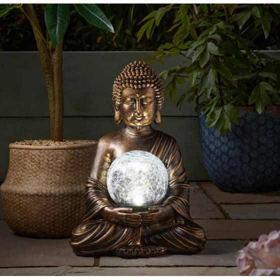 Lampe Bouddha solaire colorée