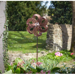 Eolienne décorative de jardin en métal