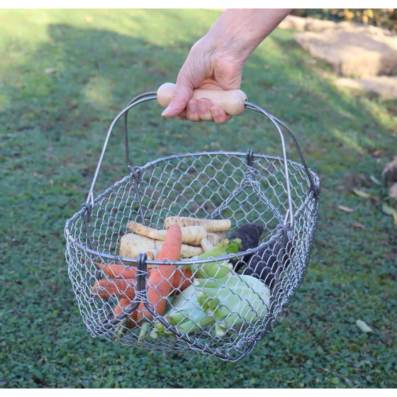 Panier pour jardin en fil d'acier