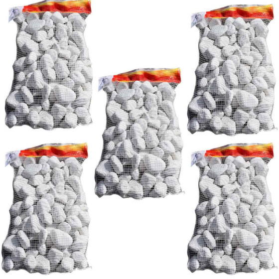 Galet blanc marbre pur 5 sacs 20 kg granulométrie 40-60