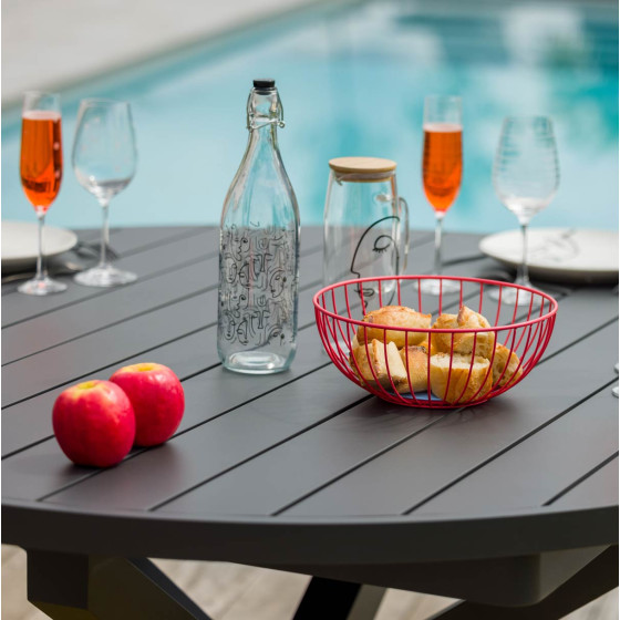 table de jardin ronde extensible aluminium