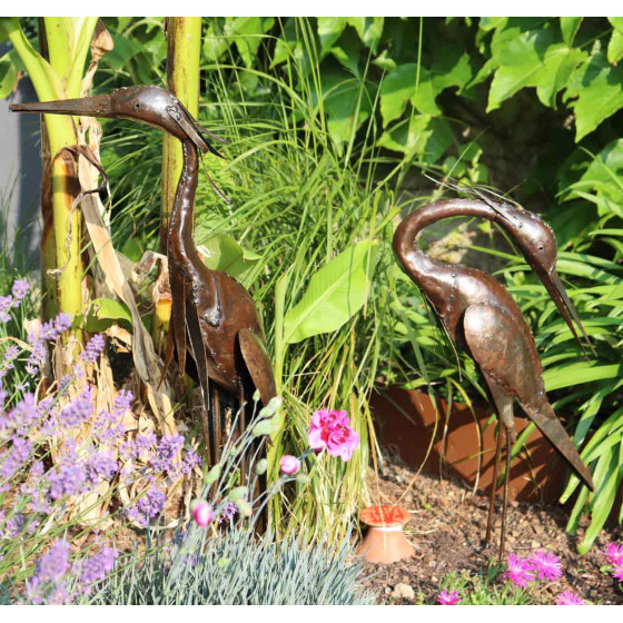 heron de décoration en metal