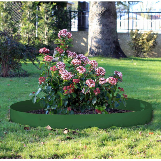 bordure pour arbre acier galvanise vert fonce