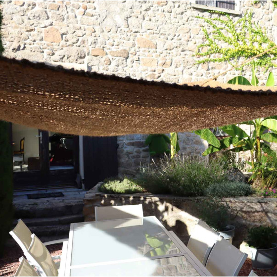voile fibre de coco pour ombrage salon de jardin