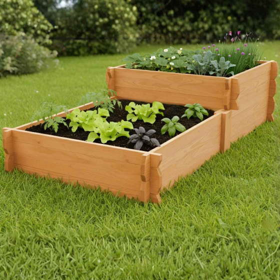 carre potager escalier en bois