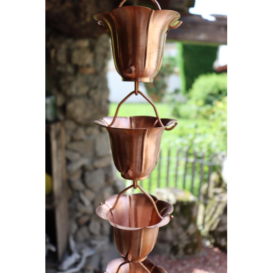 gouttière japonaise avec coupelle en cuivre