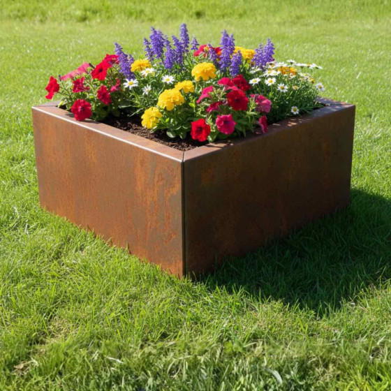 bac a fleurs acier corten haut de gamme