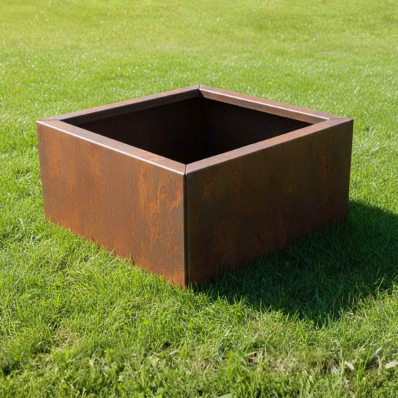 bac a plantes en metal rouille haut de gamme