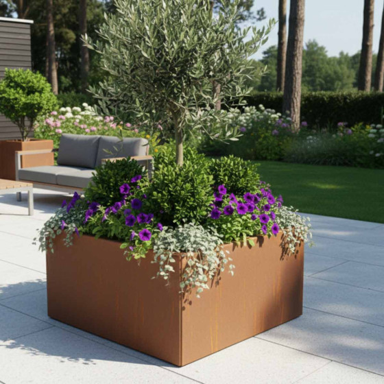 bac a fleur acier corten made in France