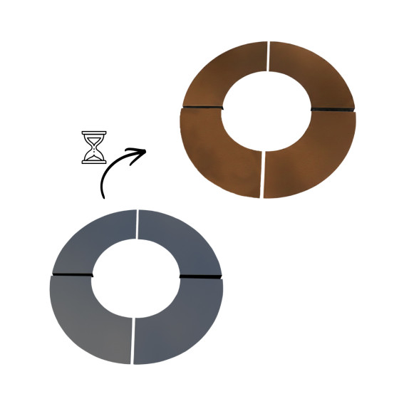 entourage arbre acier corten noir puis rouille