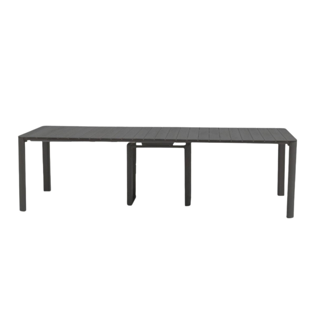 Table console extensible extérieur en aluminium gris ou effet bois