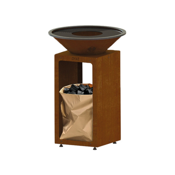 Braséro barbecue plancha en acier corten 58 cm