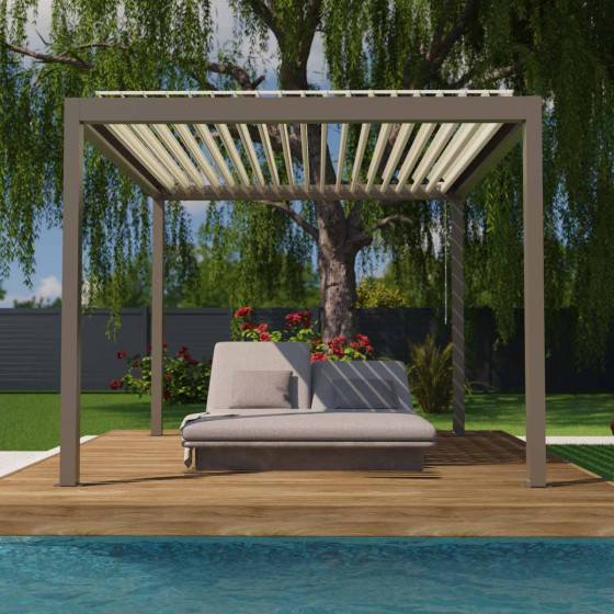 pergola autoportee bioclimatique gris anthracite