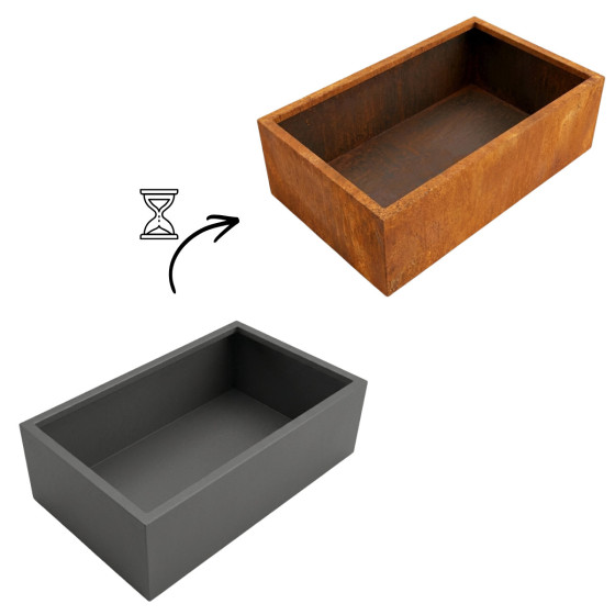 jardiniere corten 100x60x30 cm haut de gamme