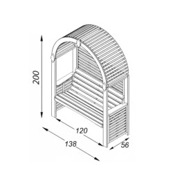 banc de jardin avec pergola en bois Roccolo