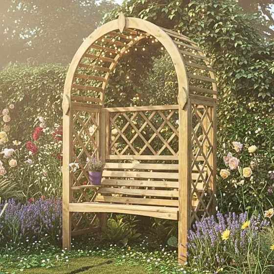 pergola avec banc en bois decoration exterieur