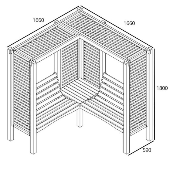 banc en angle avec pergola en bois milton contemporary