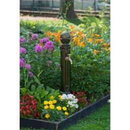 Fontaine borne de jardin en fonte Griffon vieux bronze