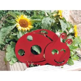 Figurine en métal coccinelle à planter