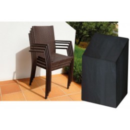 Housse de protection 4 chaises empilables noire