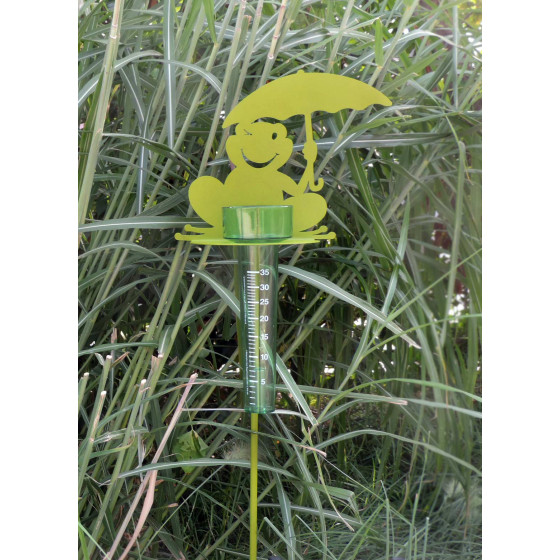 Pluviomètre décoratif grenouille vert anis
