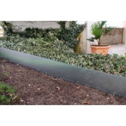 Bordure de jardin en acier galvanisé brut H 25 cm