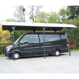 Carport aluminium gris pour camionnette, camping-car, caravane