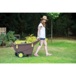 Brouette de jardin 2 roues 140 L taupe