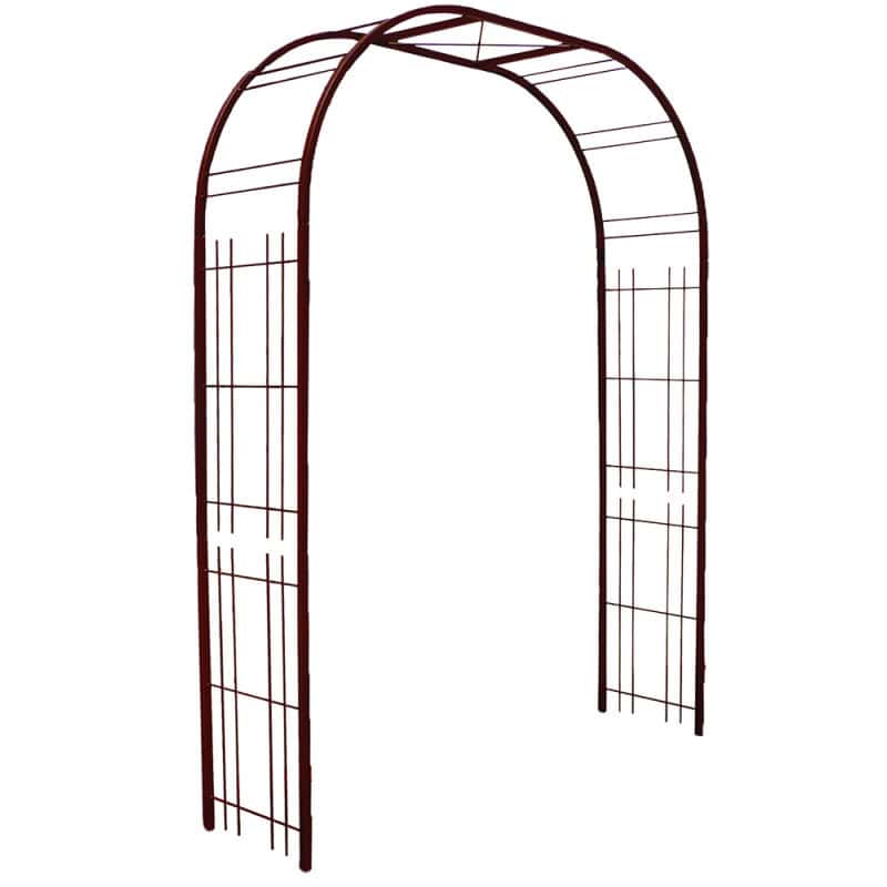 Arche De Jardin En Métal Noir - Dimensions 135x58x212 Cm - Pour Plantes Grimpantes (rosiers, Vignes) - Avec Porte Intégrée