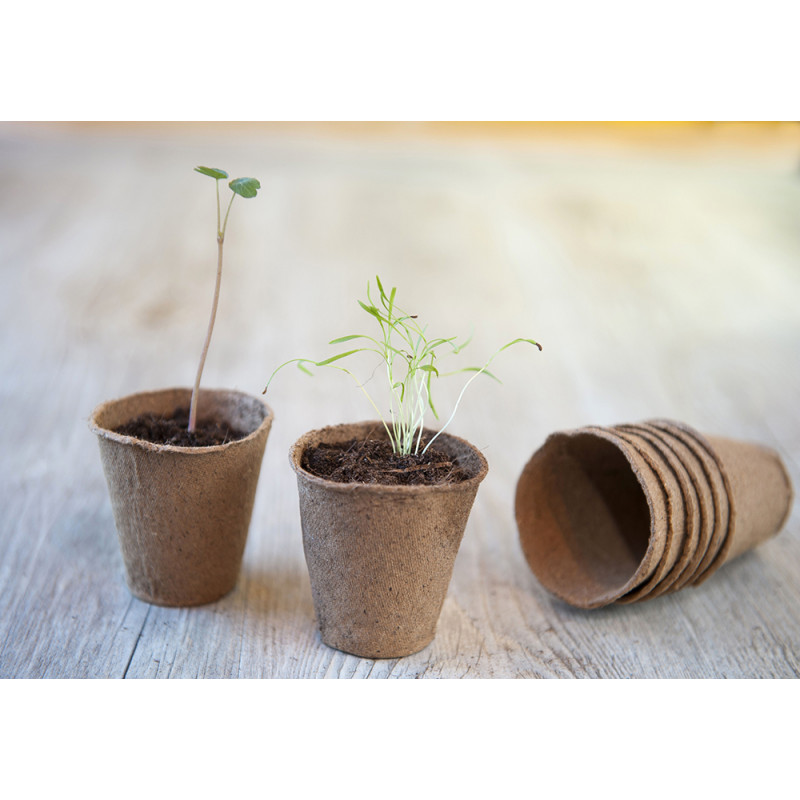 Pots de Plantes écologiques pour la Culture des Plantes ANSUG 5 Set 60 Pots de semis en Fibre biodégradable compostable à Carreaux avec 12 étiquettes de Plantes en Plastique Blanc 