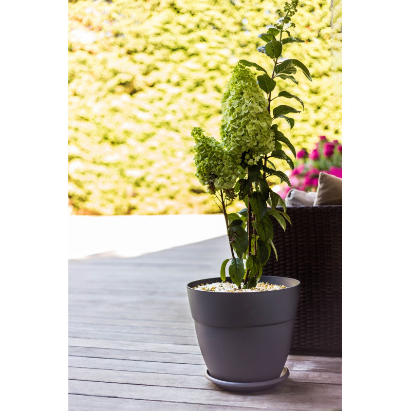 greemotion Pot de fleurs rond en plastique Ø 60cm 61L Pot pour plantes extérieures et intérieures Pot de jardin couleur terre cuite