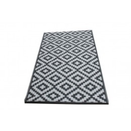 Tapis d'extérieur pour terrasse gris et blanc 120 cm x 180 cm
