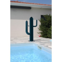 Cactus décoratif extérieur en acier 150 cm 3 bras bleu canard