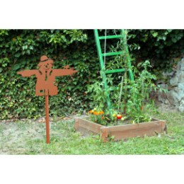 Epouvantail de jardin en acier marron hauteur 50 cm