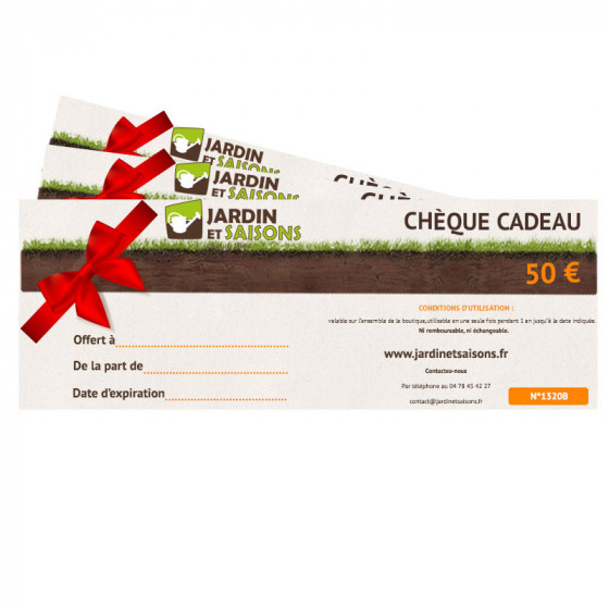 CHEQUE CADEAU 50 € Jardin et Saisons