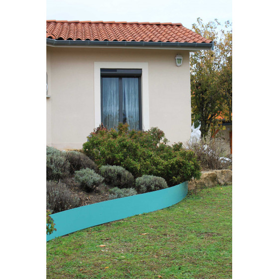 Bordure de jardin en acier vert d'eau H 25 cm