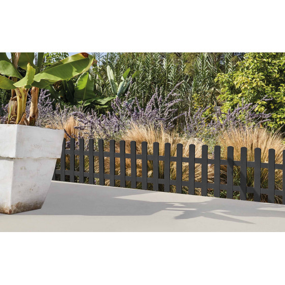 Bordure de jardin en plastique gris anthracite H 40 cm