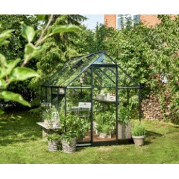 Serre de jardin en verre et aluminium noir 5,1 m²