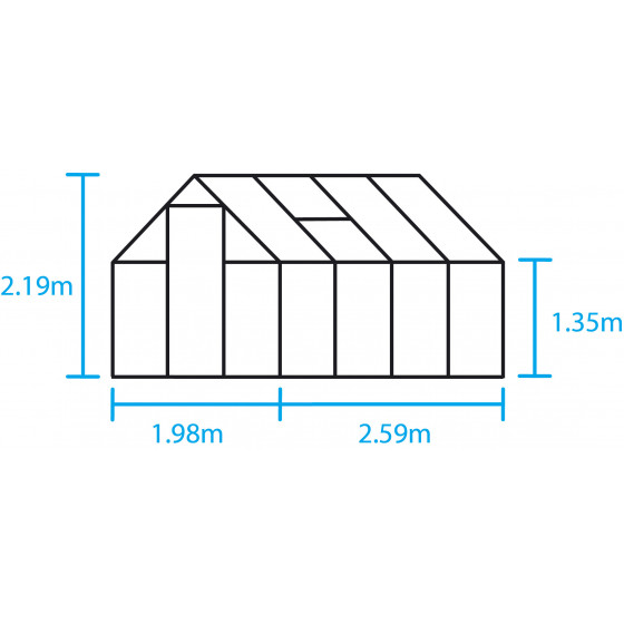 Serre de jardin en verre et aluminium noir 5,1 m²