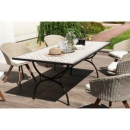 Table de jardin carreaux de ciment rectangulaire