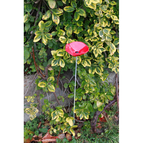 Coquelicot en céramique sur tige diamètre 10 cm