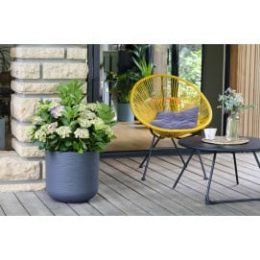 Pot de fleur rond gris anthracite