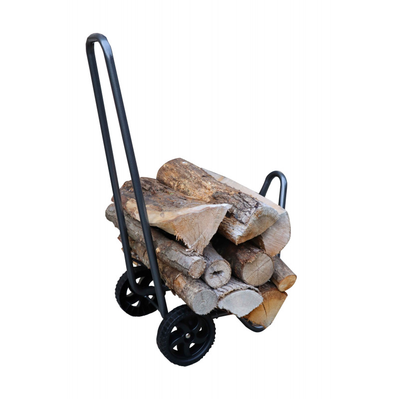 Porte-bûches de bois de chauffage en métal, chariot en métal pour